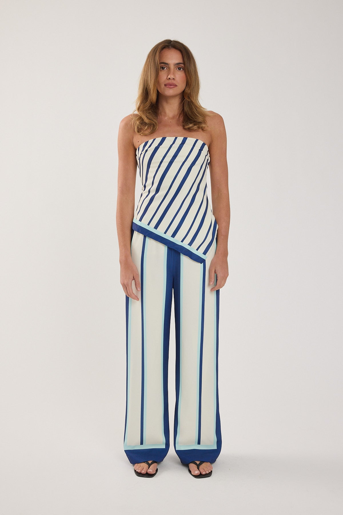 Perfect Stranger Sicily Mid Rise Pants Blue Stripe