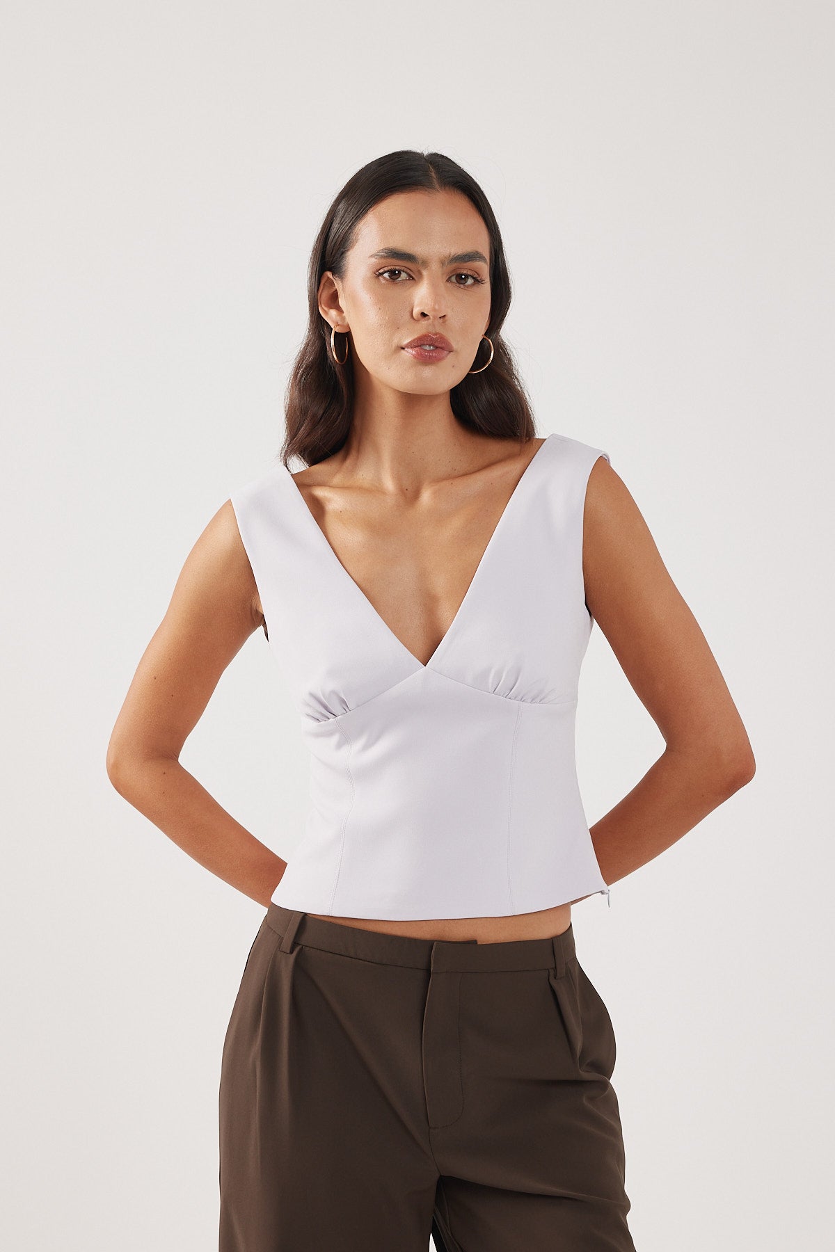 Perfect Stranger Allegra V-Neck Top Lilac