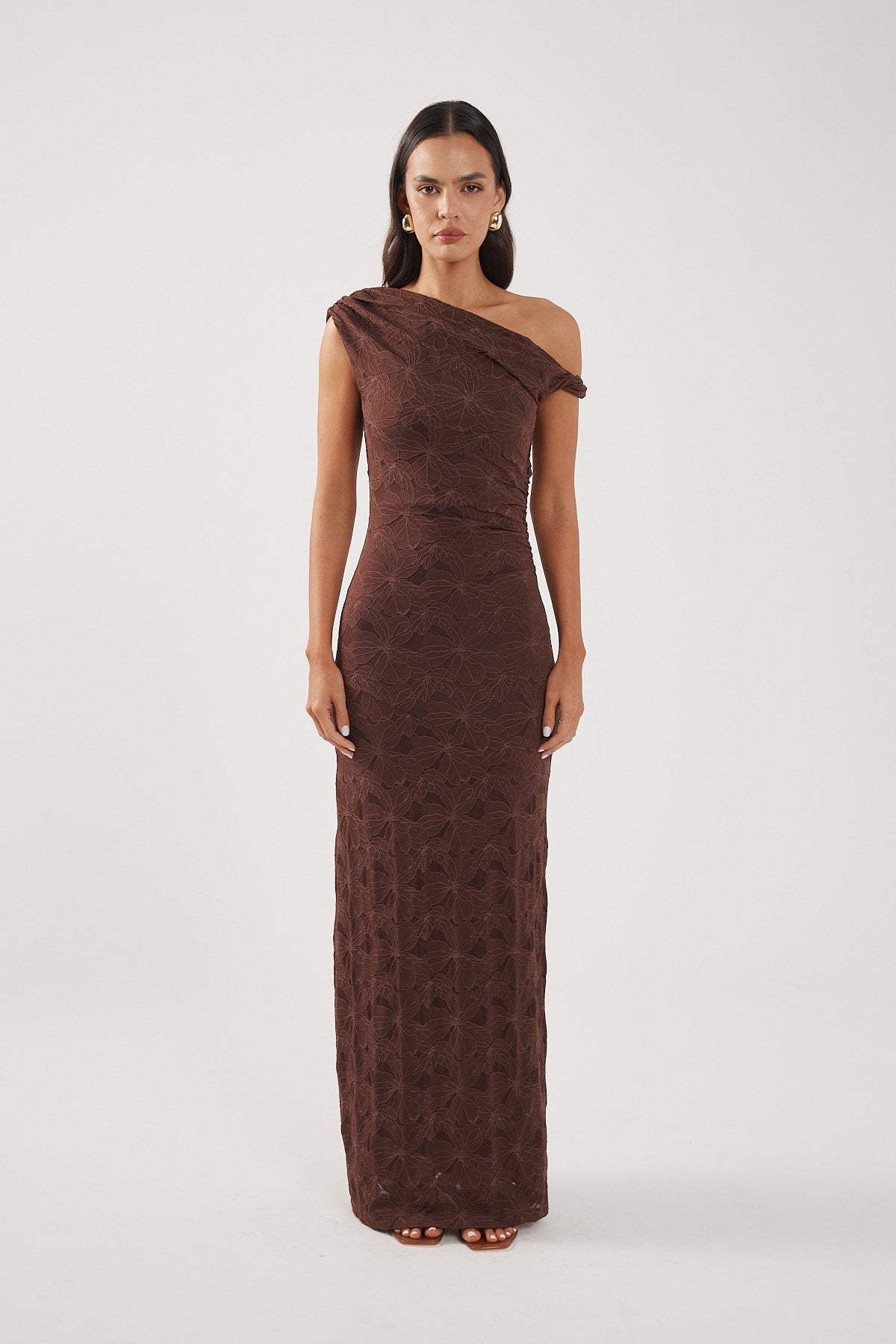 Perfect Stranger Lilo Lace Maxi Dress Brown