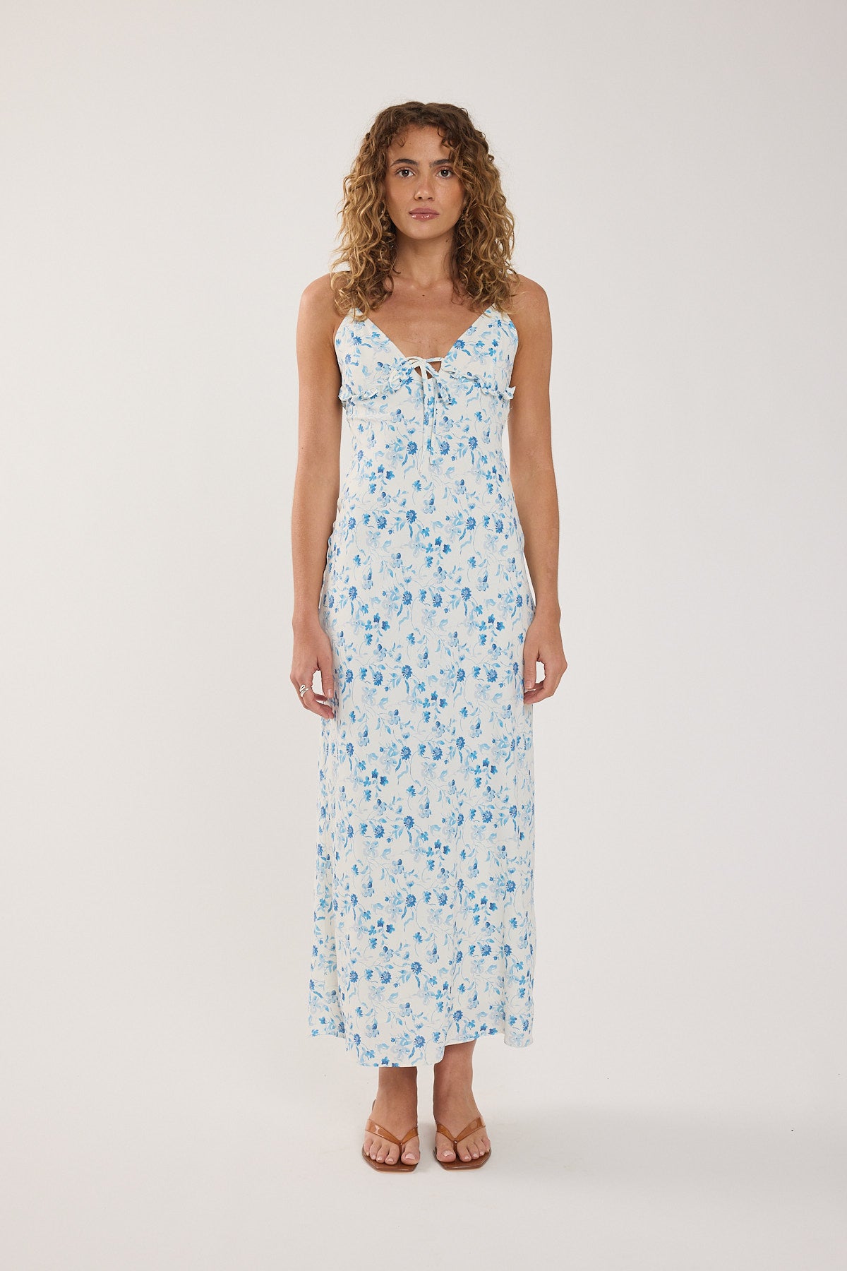 Perfect Stranger Mademoiselle Maxi Dress Blue Print