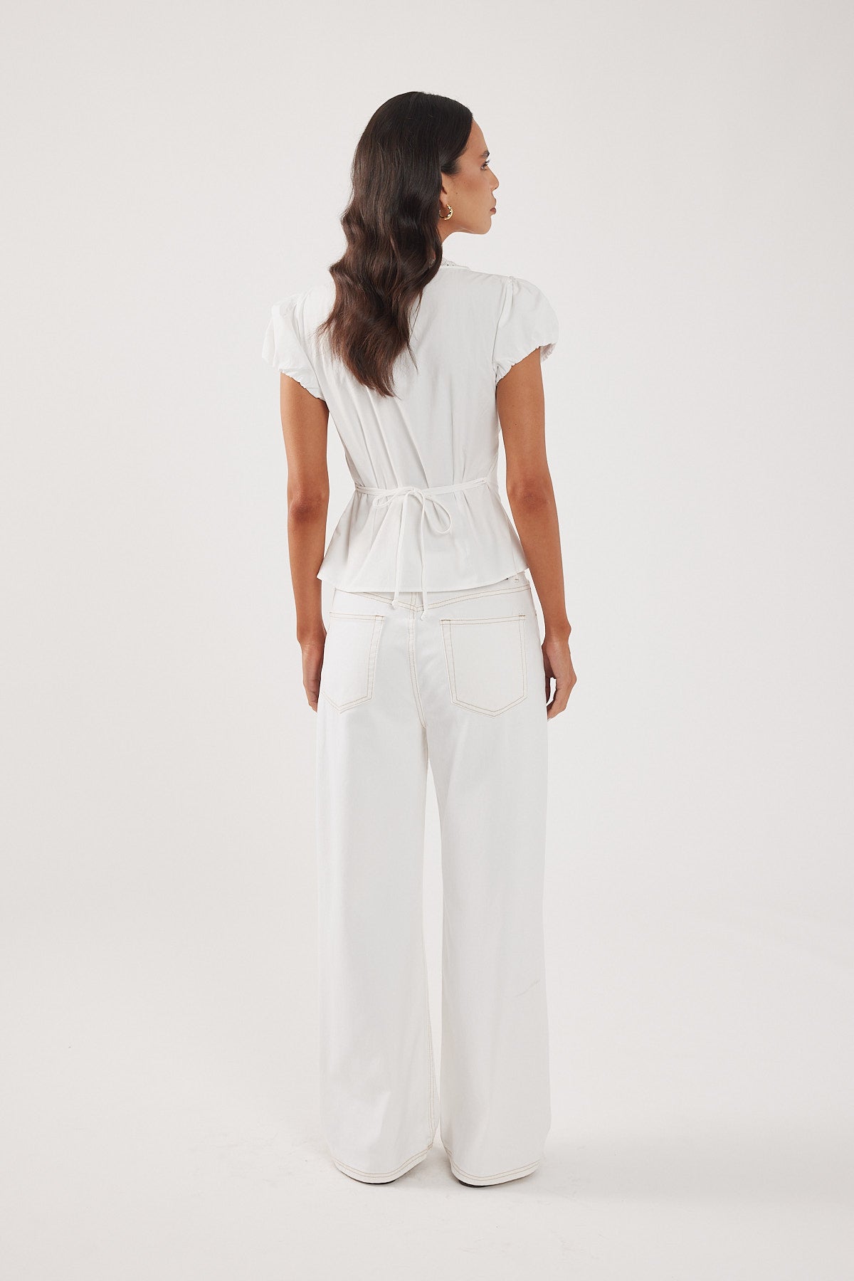 Perfect Stranger Anika Short Sleeve Blouse White