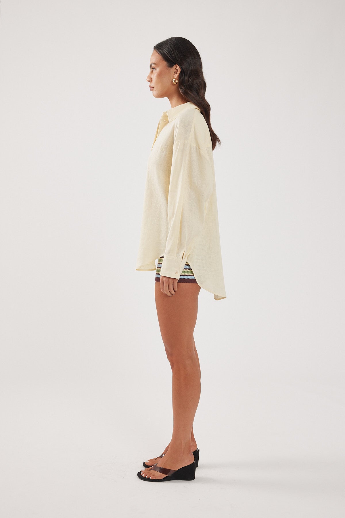 Perfect Stranger Etta Linen Long Sleeve Shirt Butter