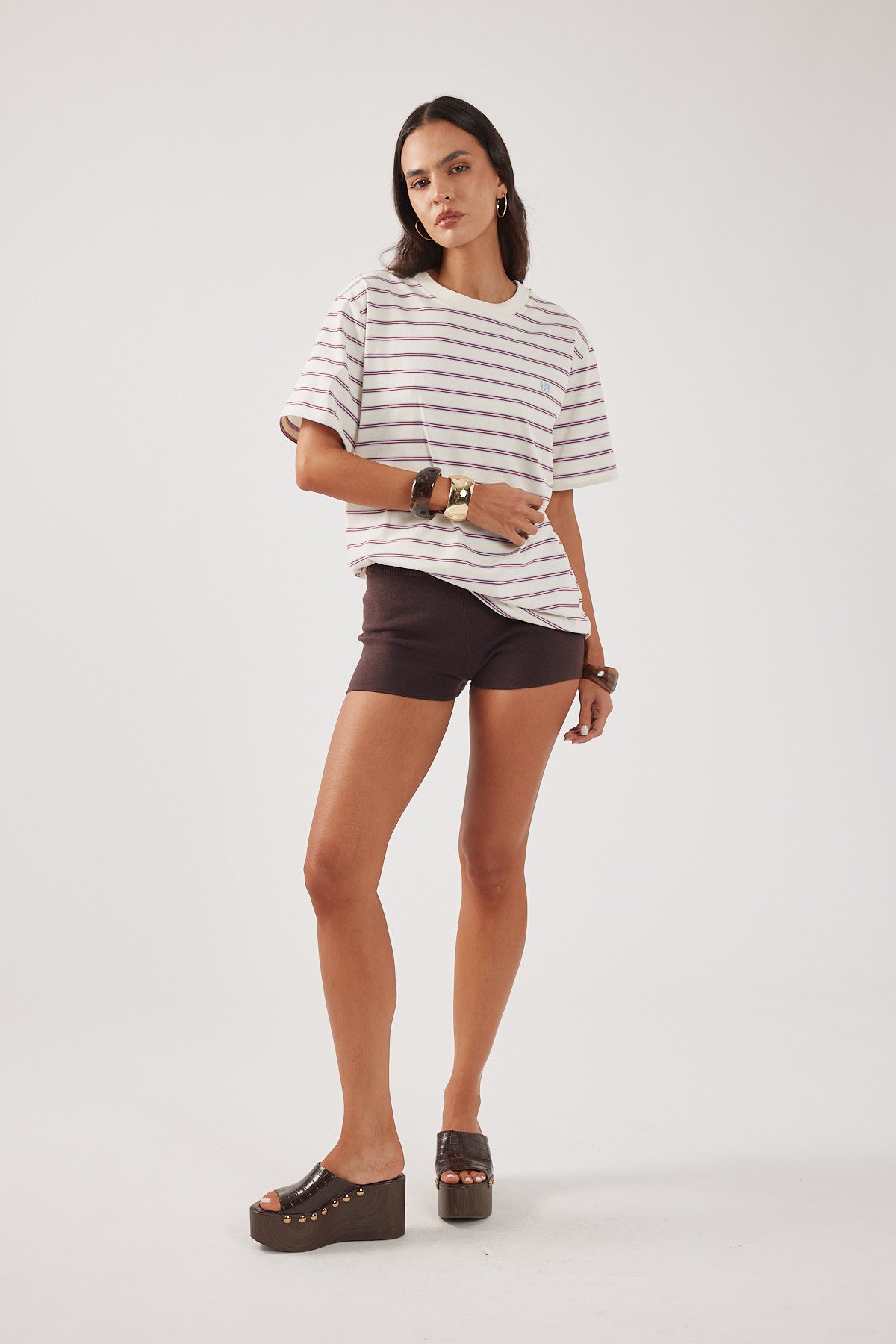 Perfect Stranger Oversized Stripe Tee Blue Stripe