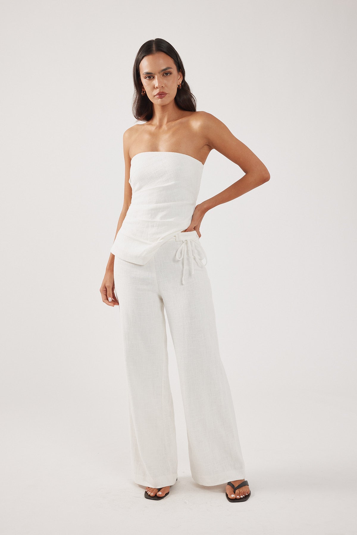 Perfect Stranger Marlo Mid Rise Menorca Pant White