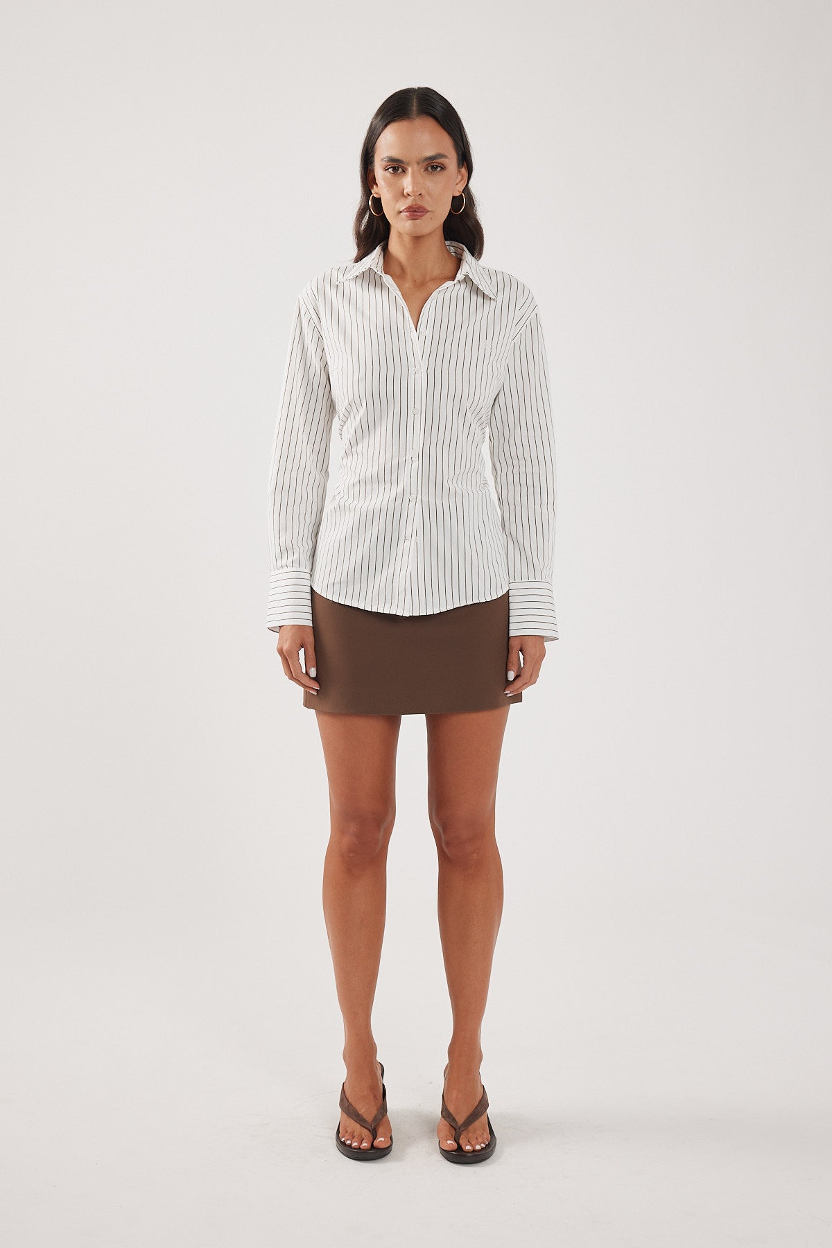 Perfect Stranger Hudson Tie Back Shirt White Stripe