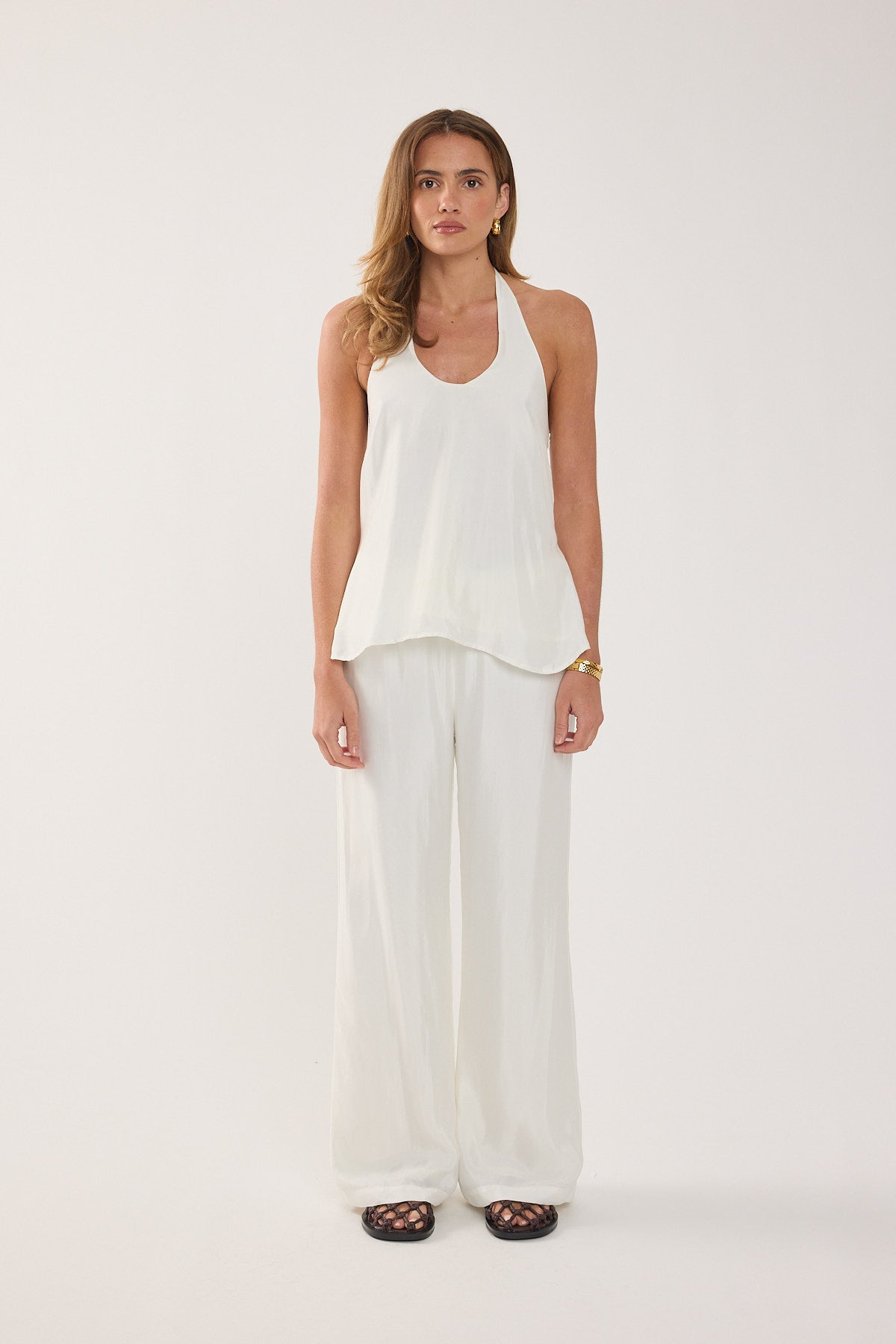 Perfect Stranger Jamie Cupro Halter Top White
