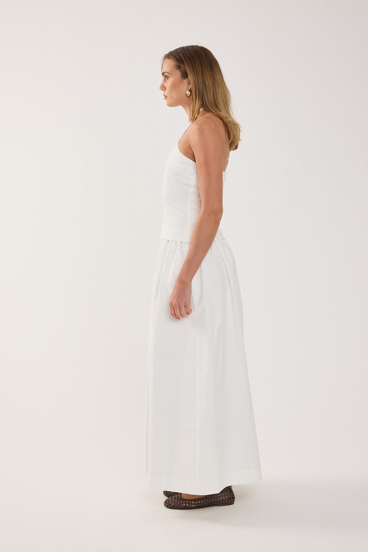 Perfect Stranger Morella Halter Maxi Dress White