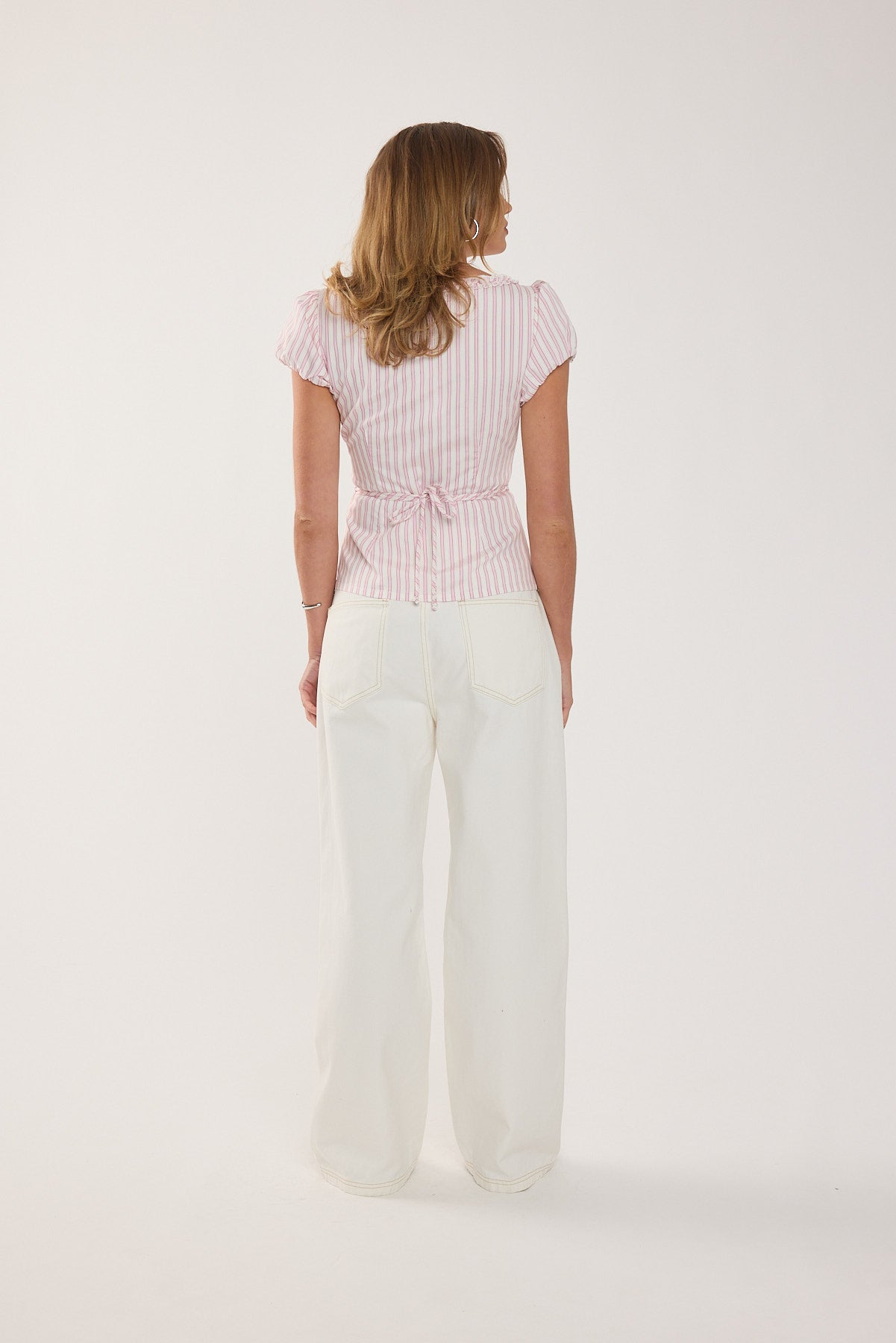 Perfect Stranger Lolita Short Sleeve Blouse Pink Stripe