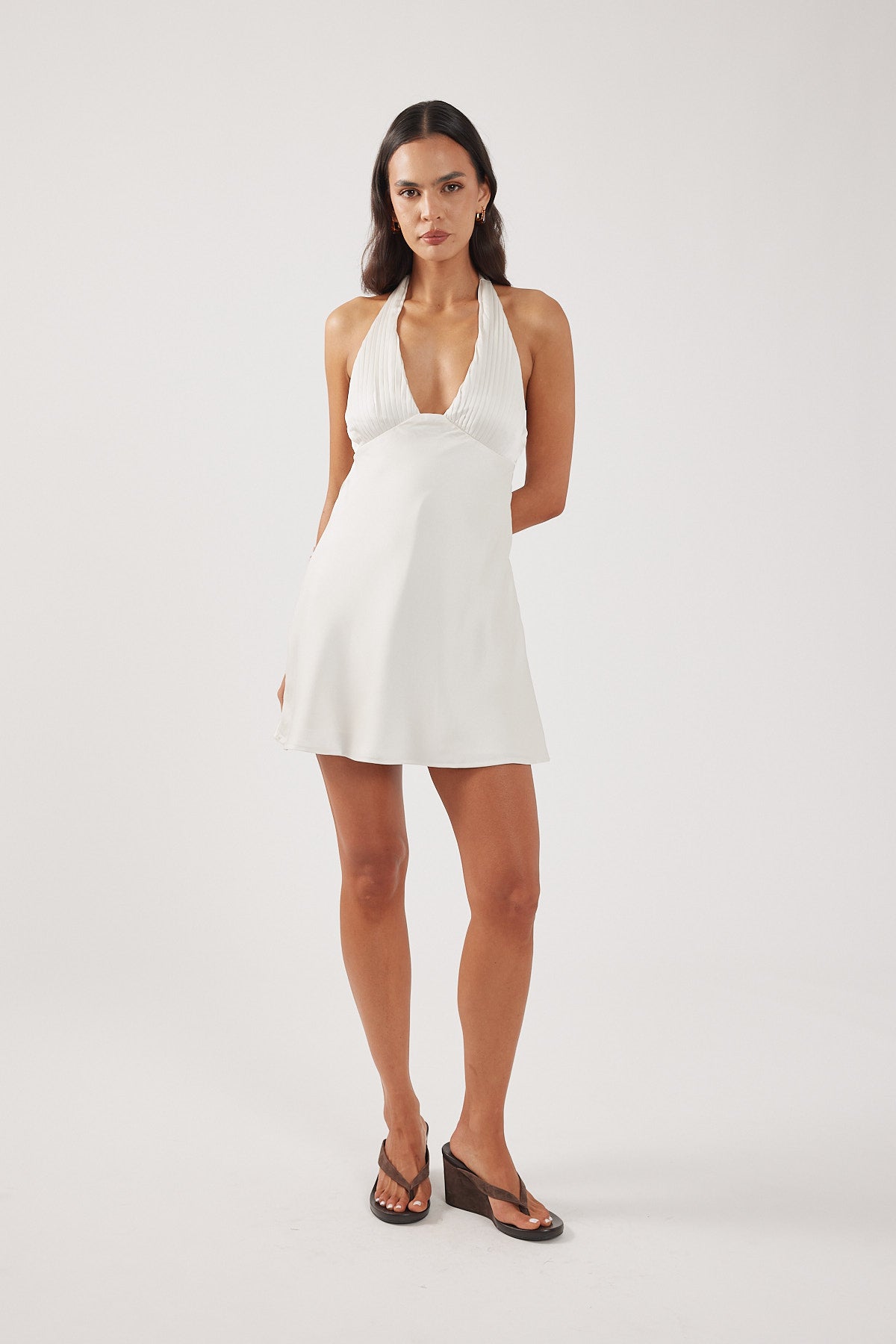 Perfect Stranger True Romance Satin Mini Dress Champagne