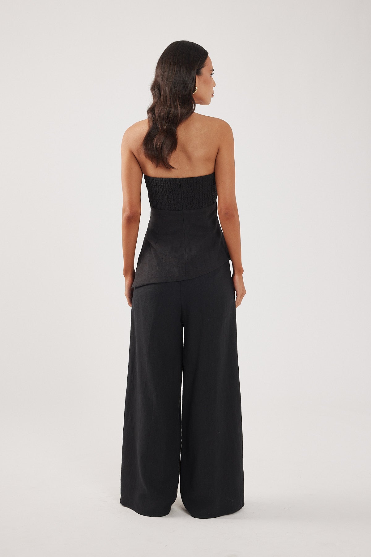 Perfect Stranger Menorca Strapless Asymmetrical Top Black