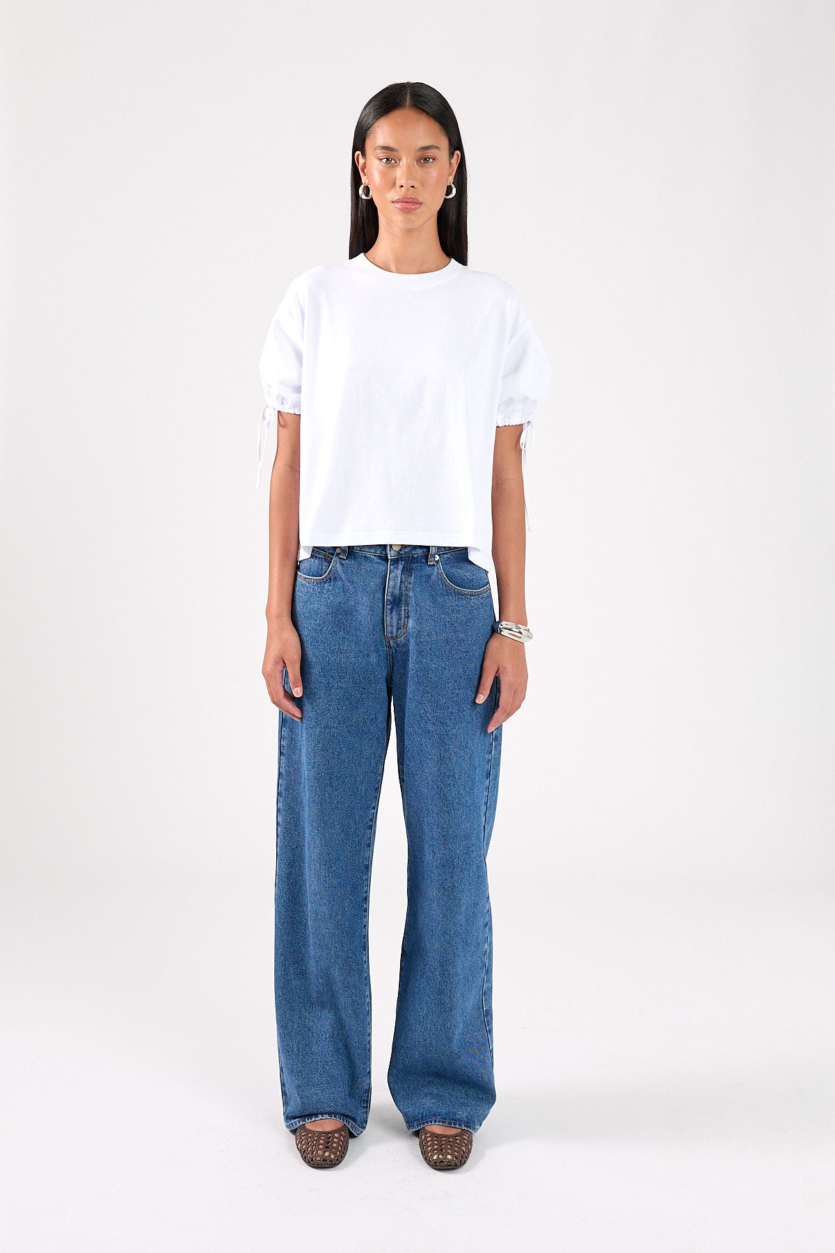 Perfect Stranger Drawcord Oversized tee White