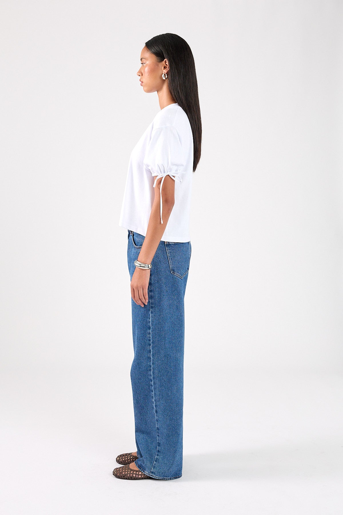 Perfect Stranger Drawcord Oversized tee White