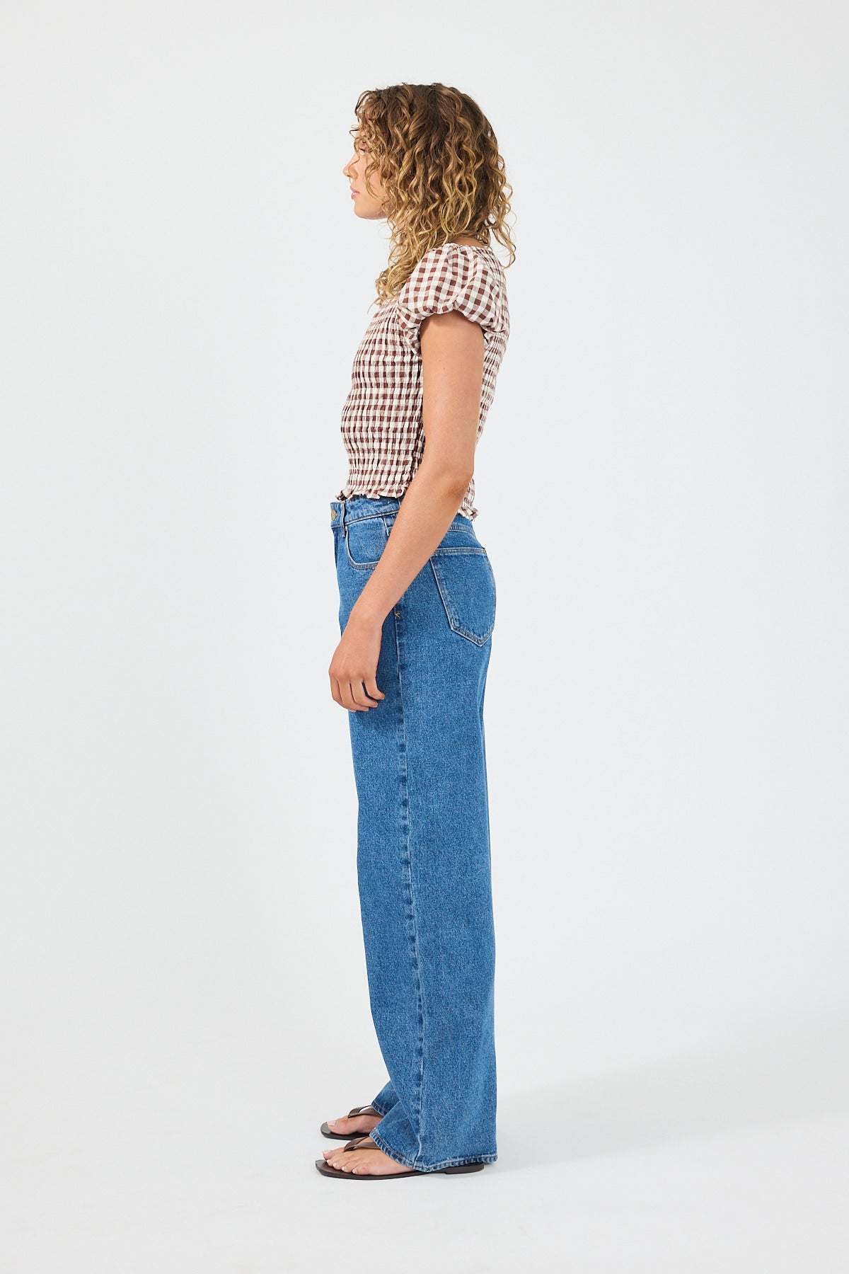 Perfect Stranger Carlie Short Sleeve Top Brown Print