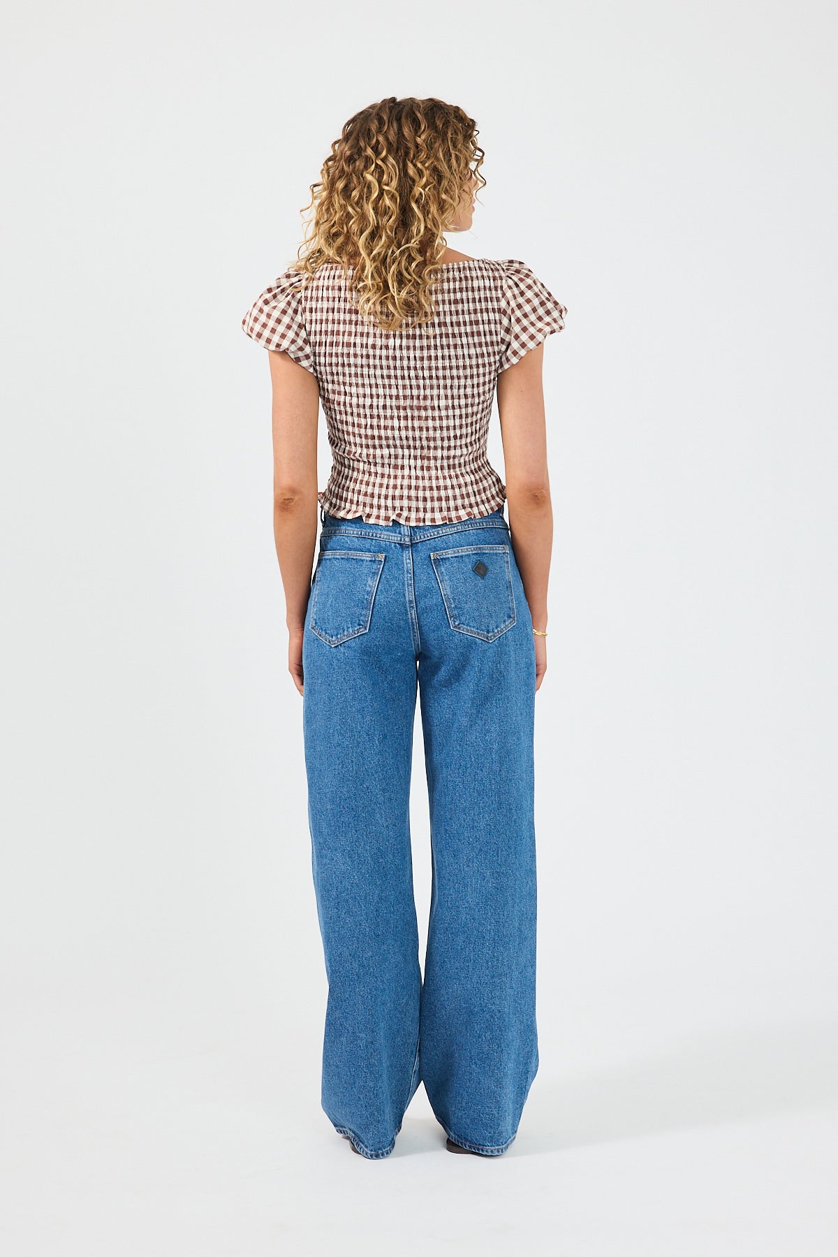 Perfect Stranger Carlie Short Sleeve Top Brown Print