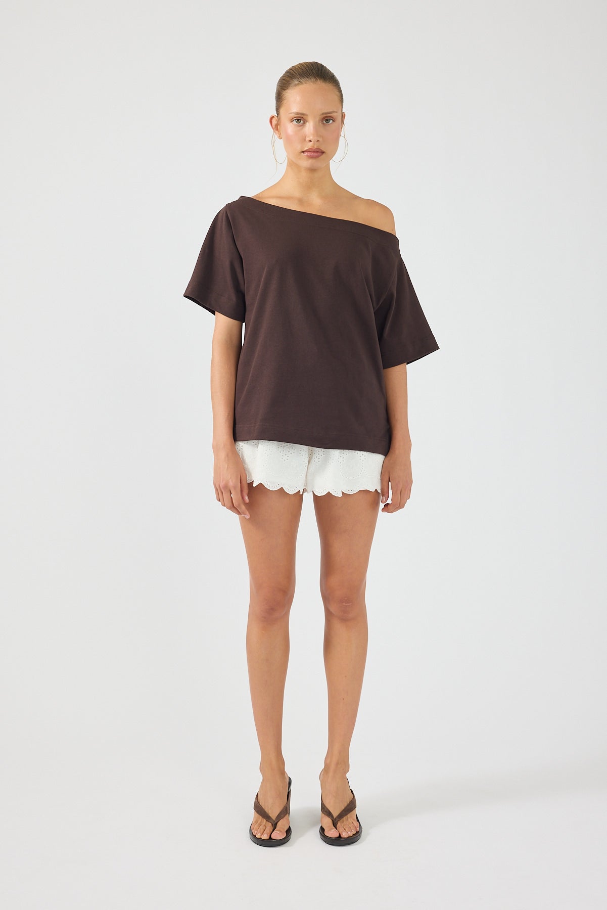 Perfect Stranger Sammy Broderie Shorts White