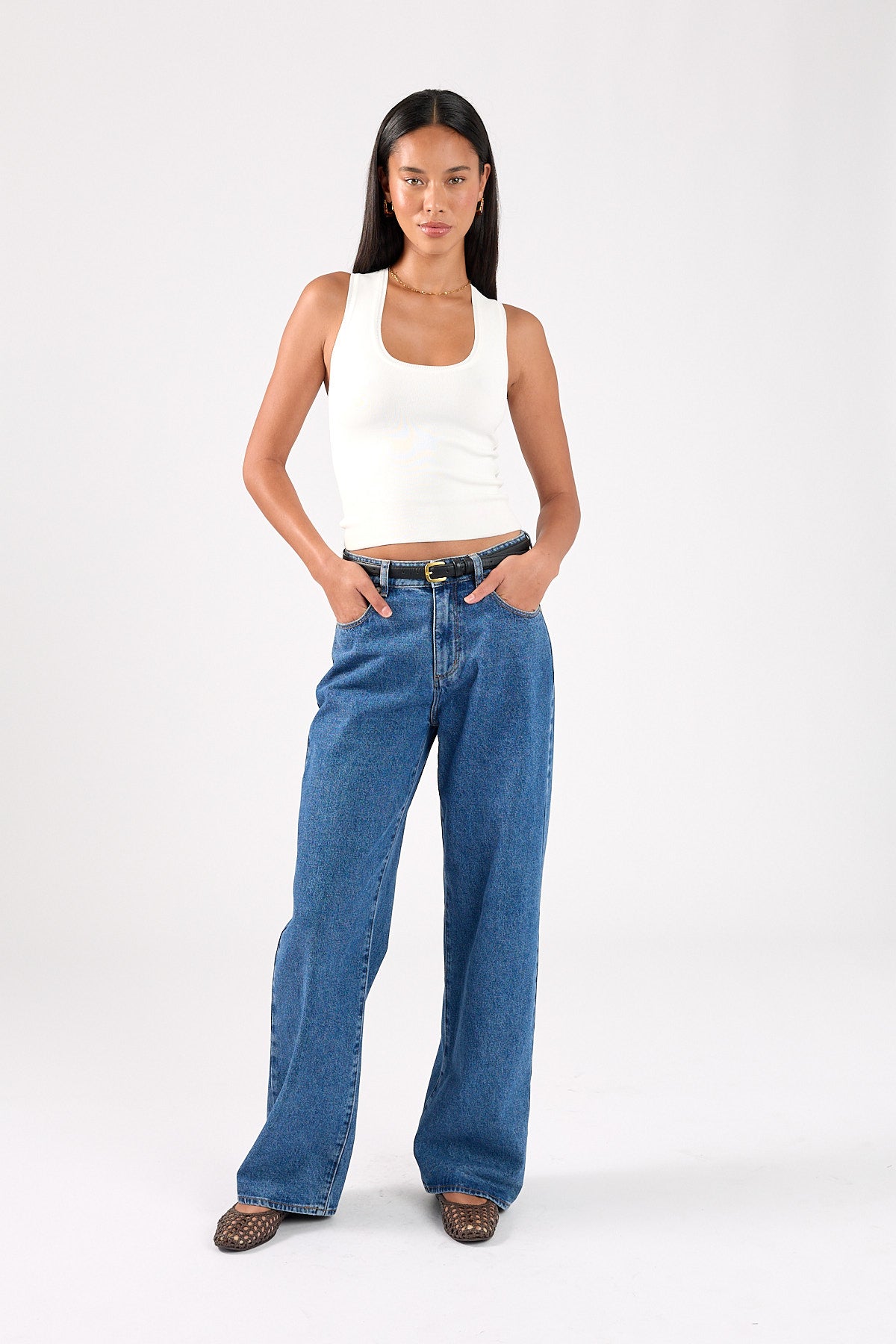 Perfect Stranger Sublime Knit Racer Top White