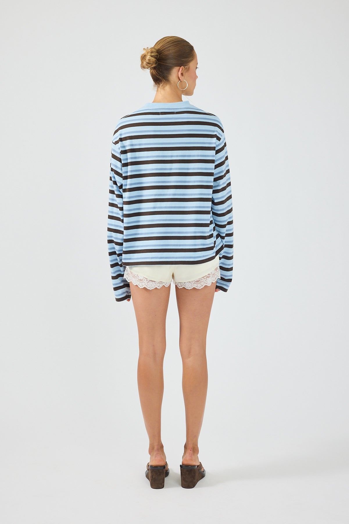 Perfect Stranger Campbell Stripe Long Sleeve T-shirt Blue Stripe