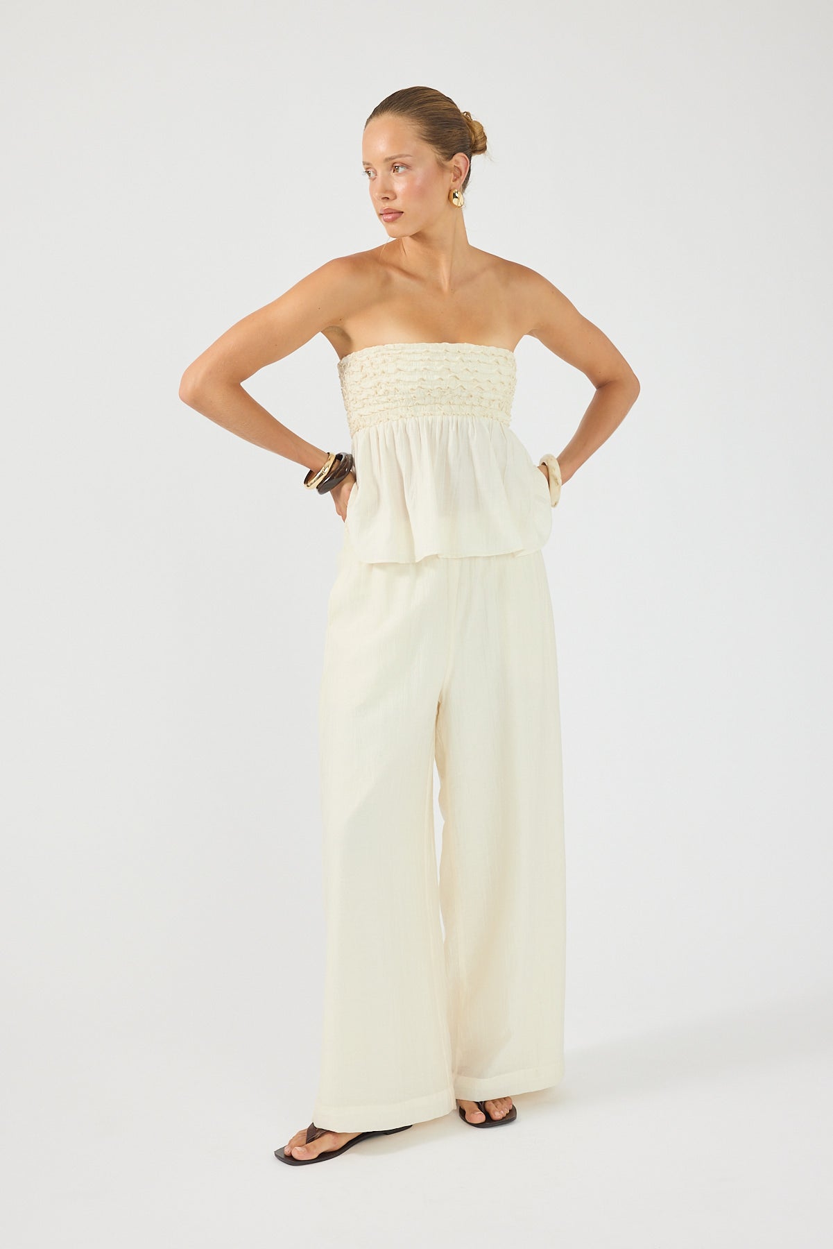 Perfect Stranger Sylvie High Rise Pants Cream