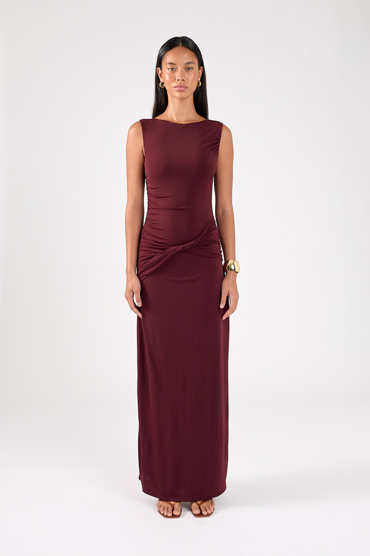 Perfect Stranger Cody High Neck Maxi Dress Plum