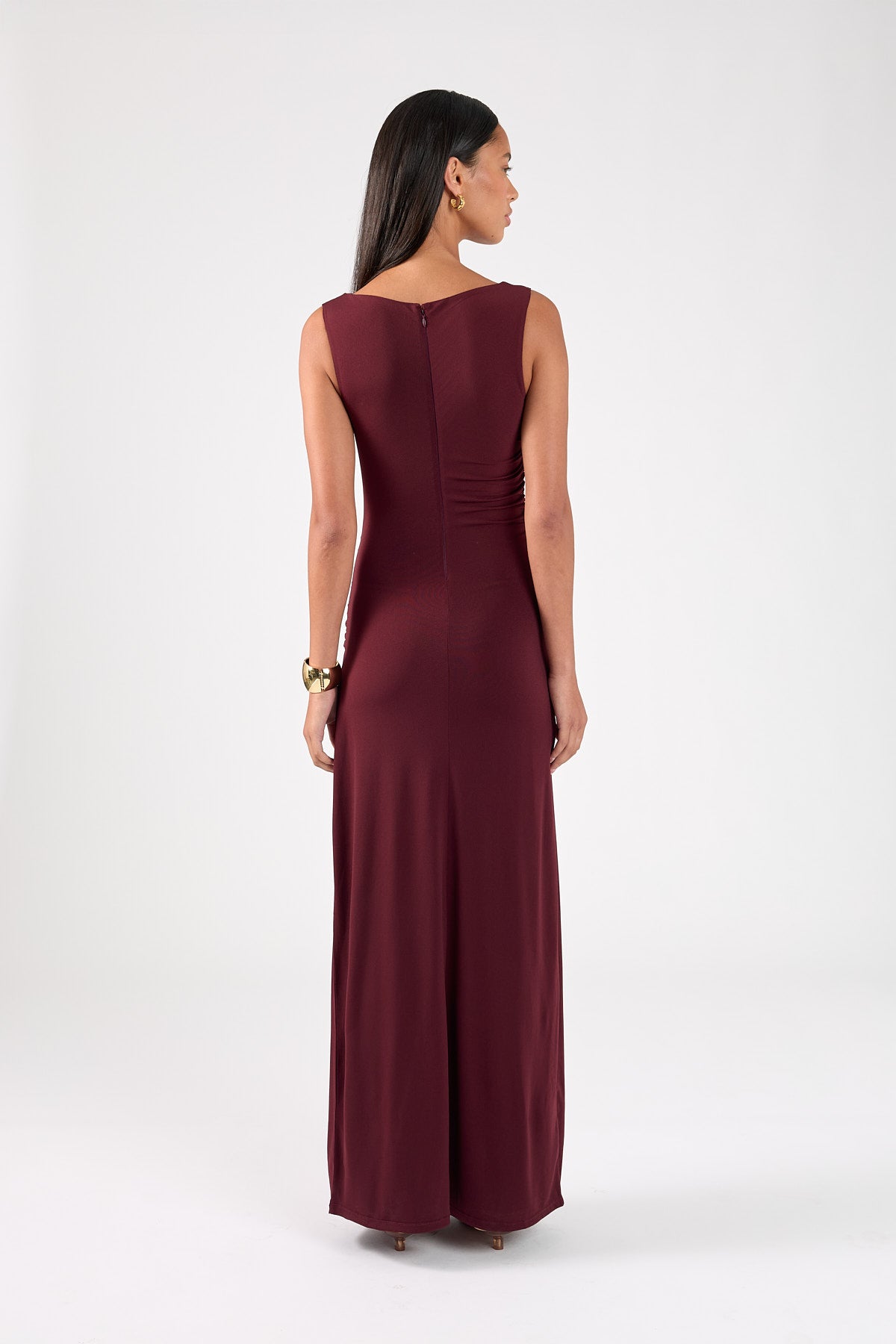 Perfect Stranger Cody High Neck Maxi Dress Plum