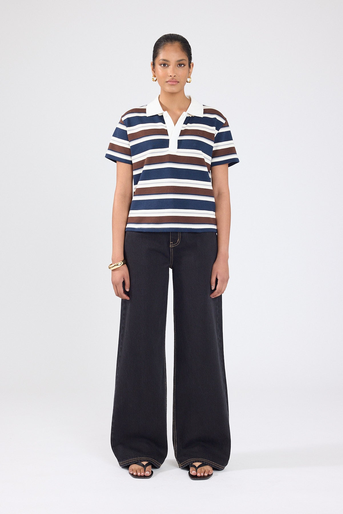 Perfect Stranger Lennon Polo T-shirt Blue Stripe