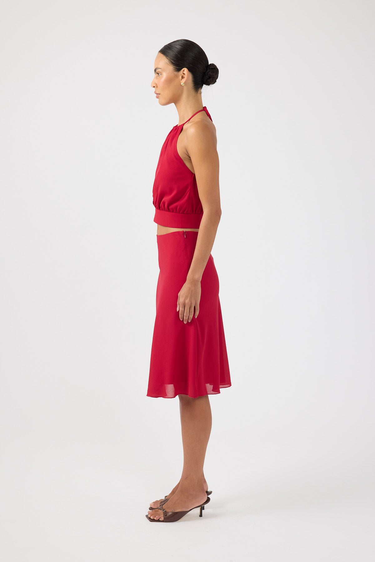 Perfect Stranger Stella Midi Skirt Red