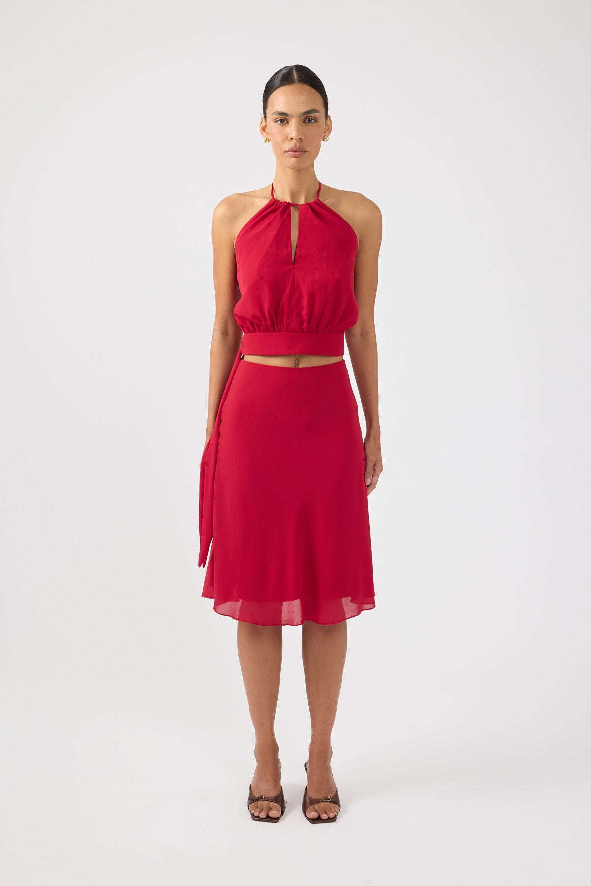Perfect Stranger Stella Midi Skirt Red