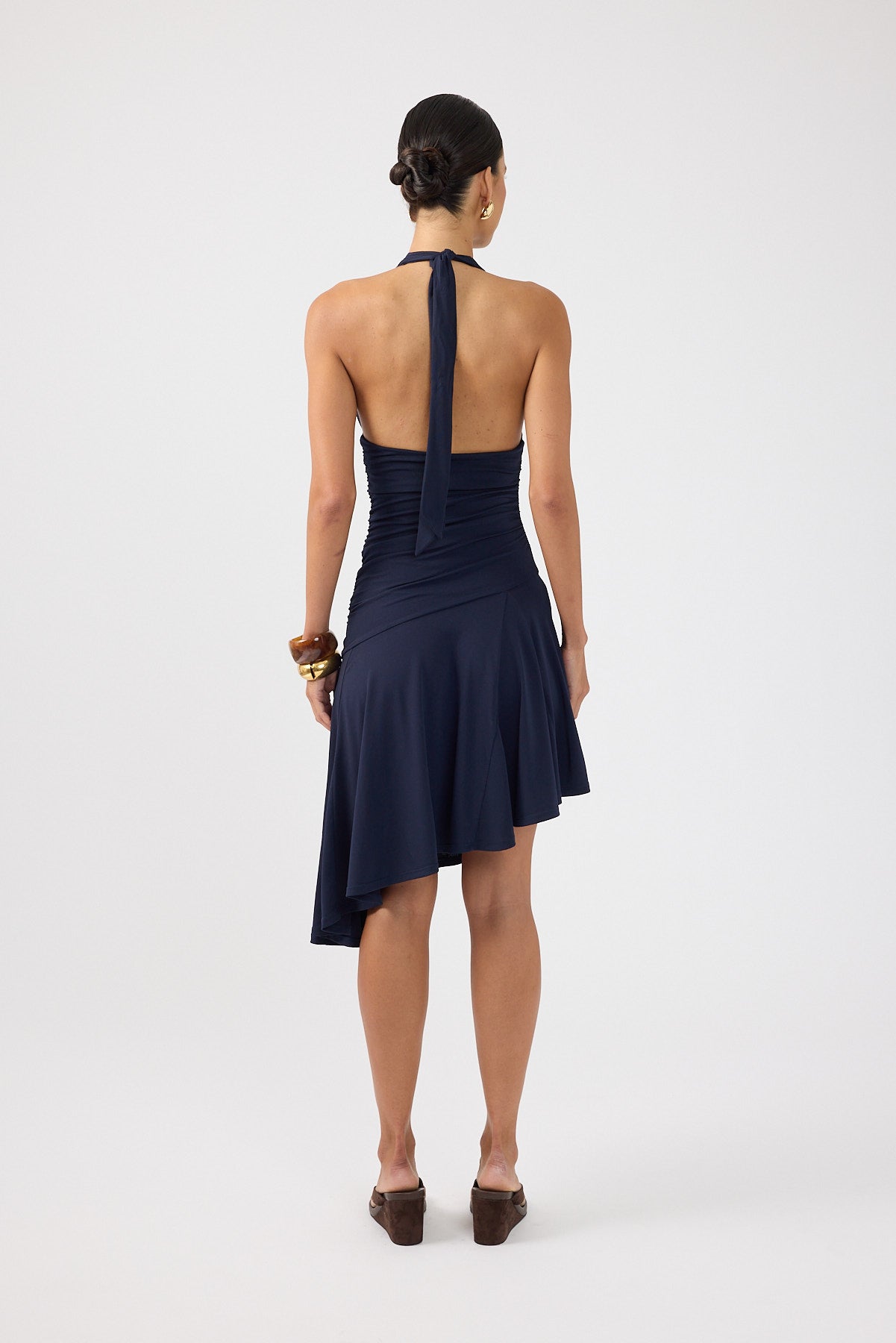 Perfect Stranger Rory Halter Midi Dress Navy