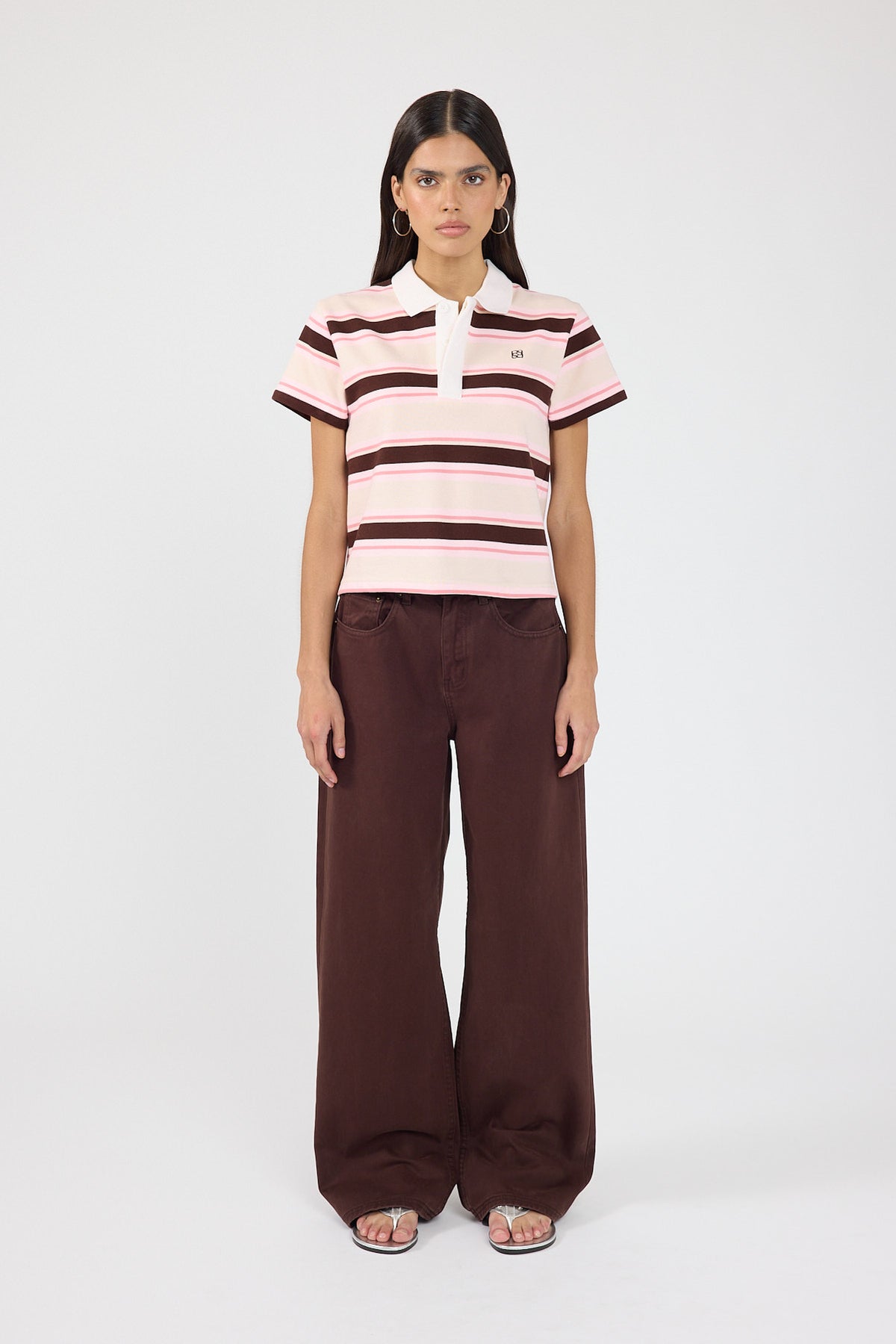 Perfect Stranger Mid Rise Baggy Jean Brown