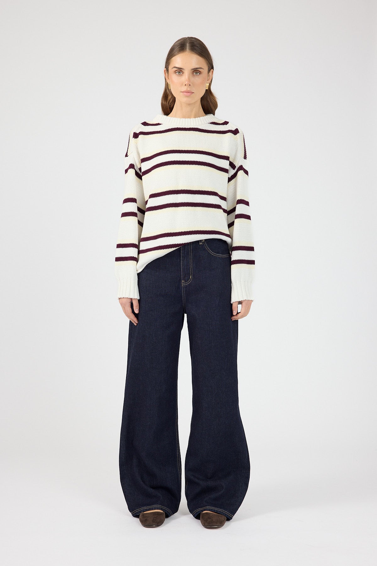 Perfect Stranger Amory Stripe Knit Jumper Cream Stripe