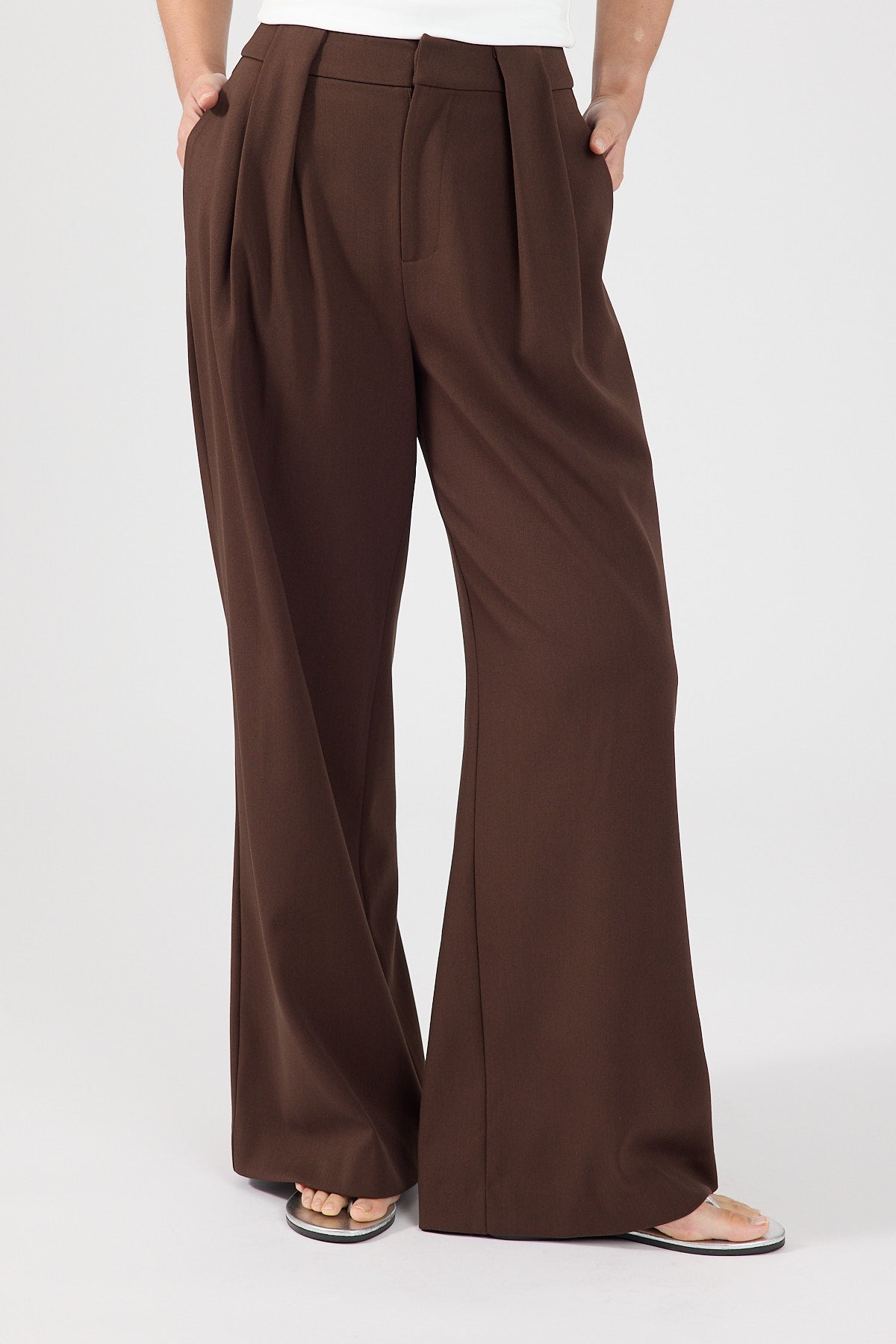 Perfect Stranger Mackenzie Pleated Pant Brown