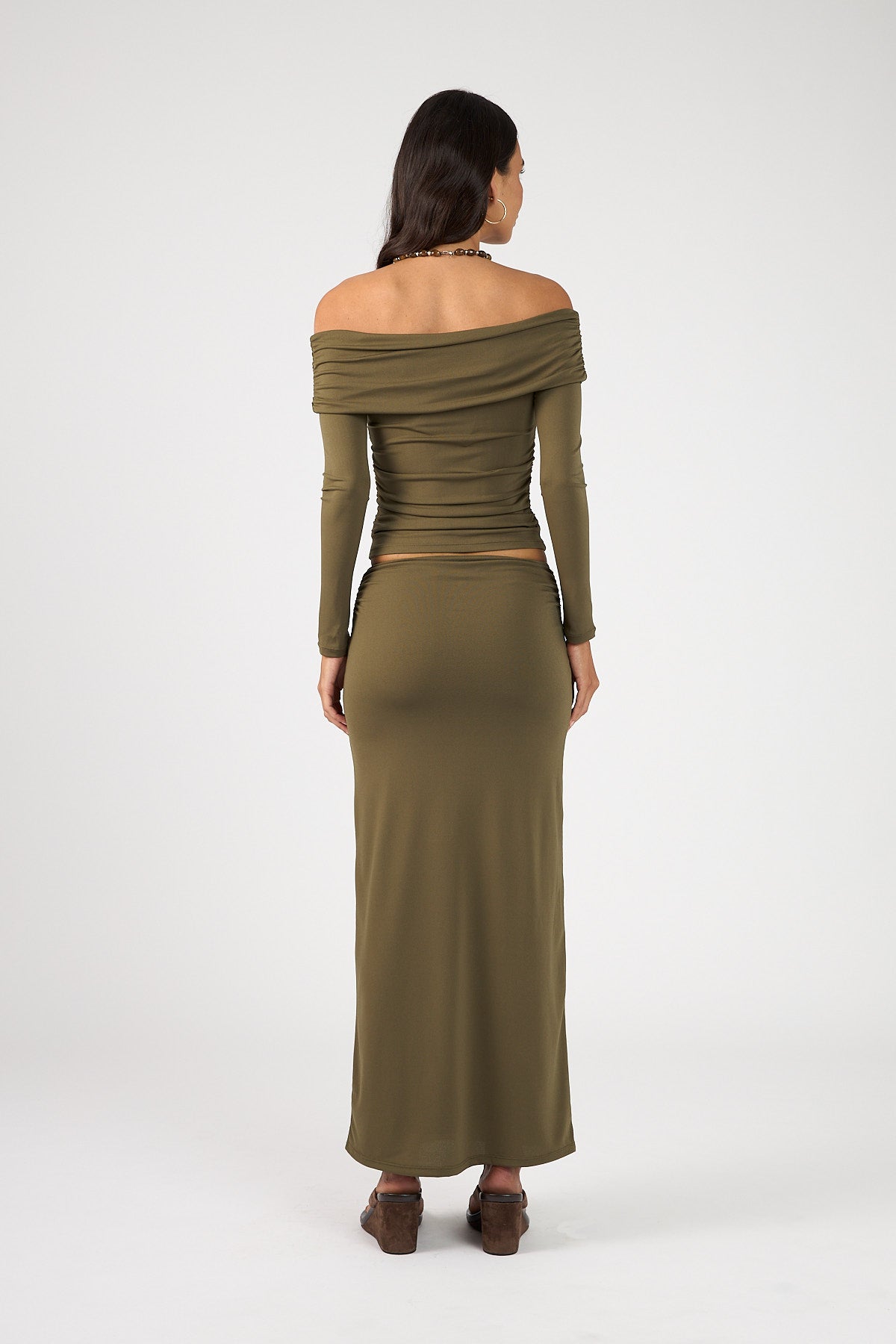 Perfect Stranger Dorian Maxi Skirt Khaki