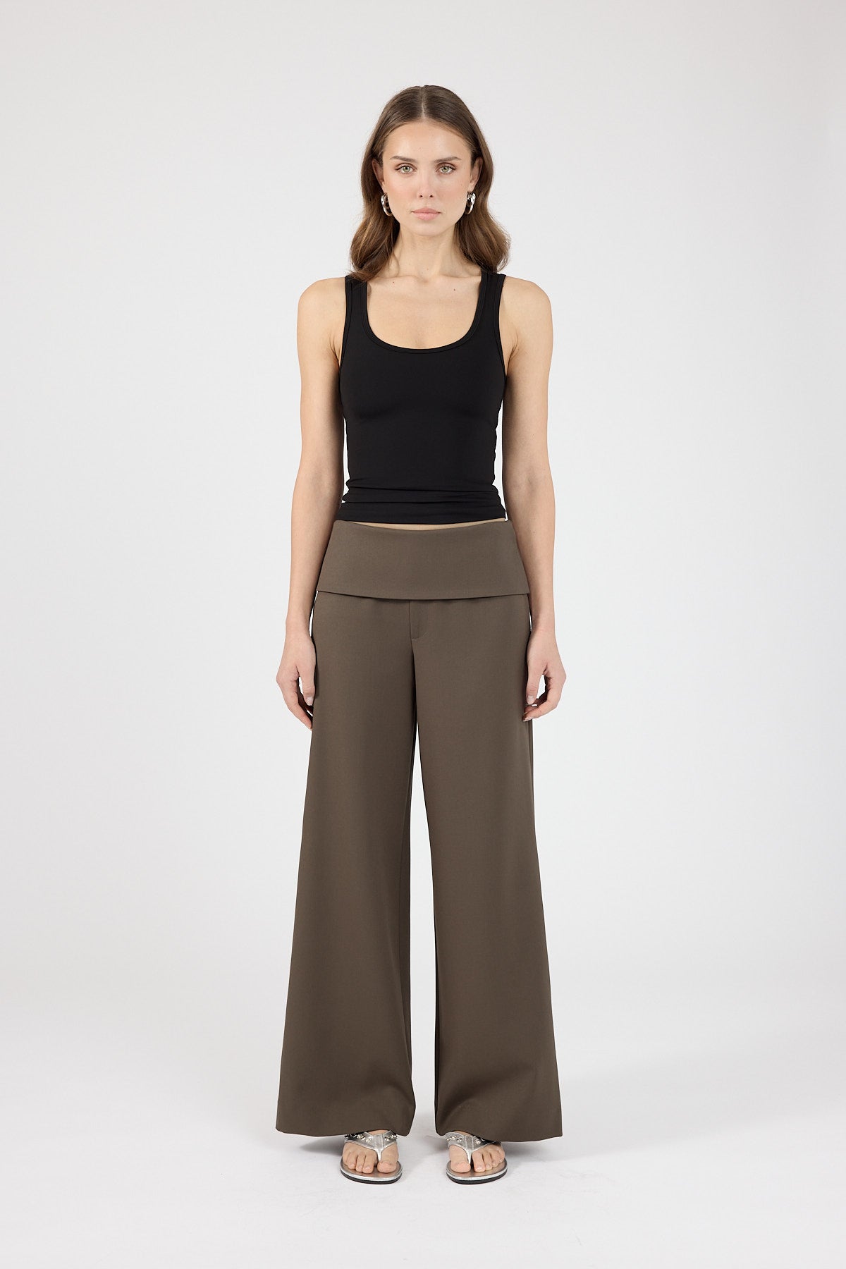 Perfect Stranger Vaila Fold Over Pant Taupe