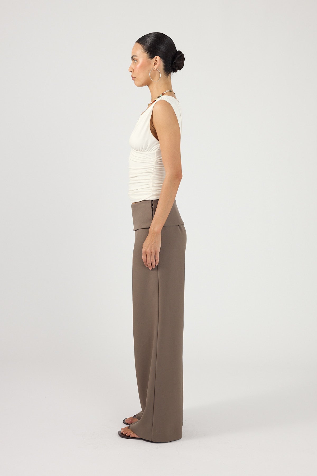 Perfect Stranger Vaila Fold Over Pant Taupe