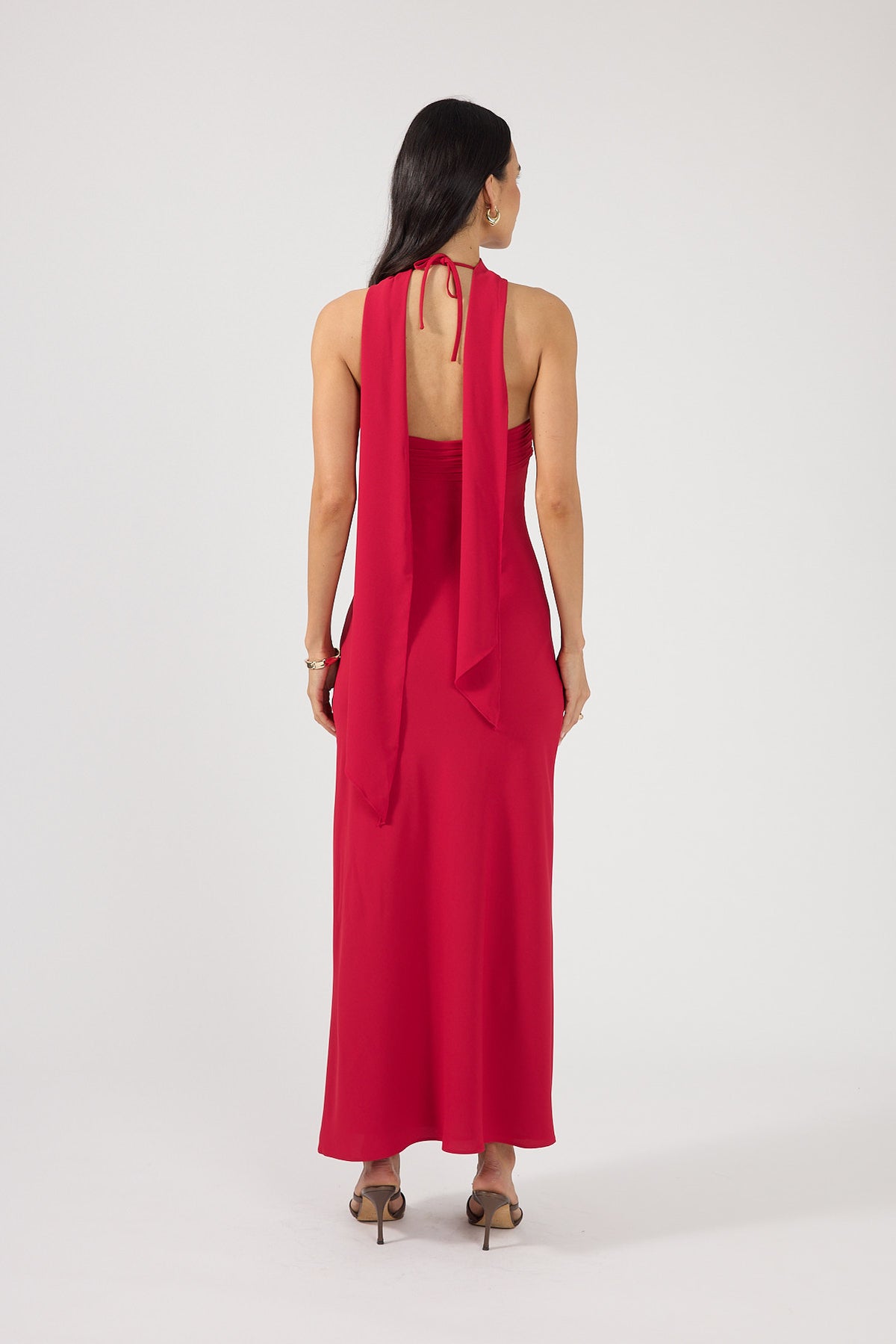 Perfect Stranger Luccia Scarf Maxi Dress Cherry Red