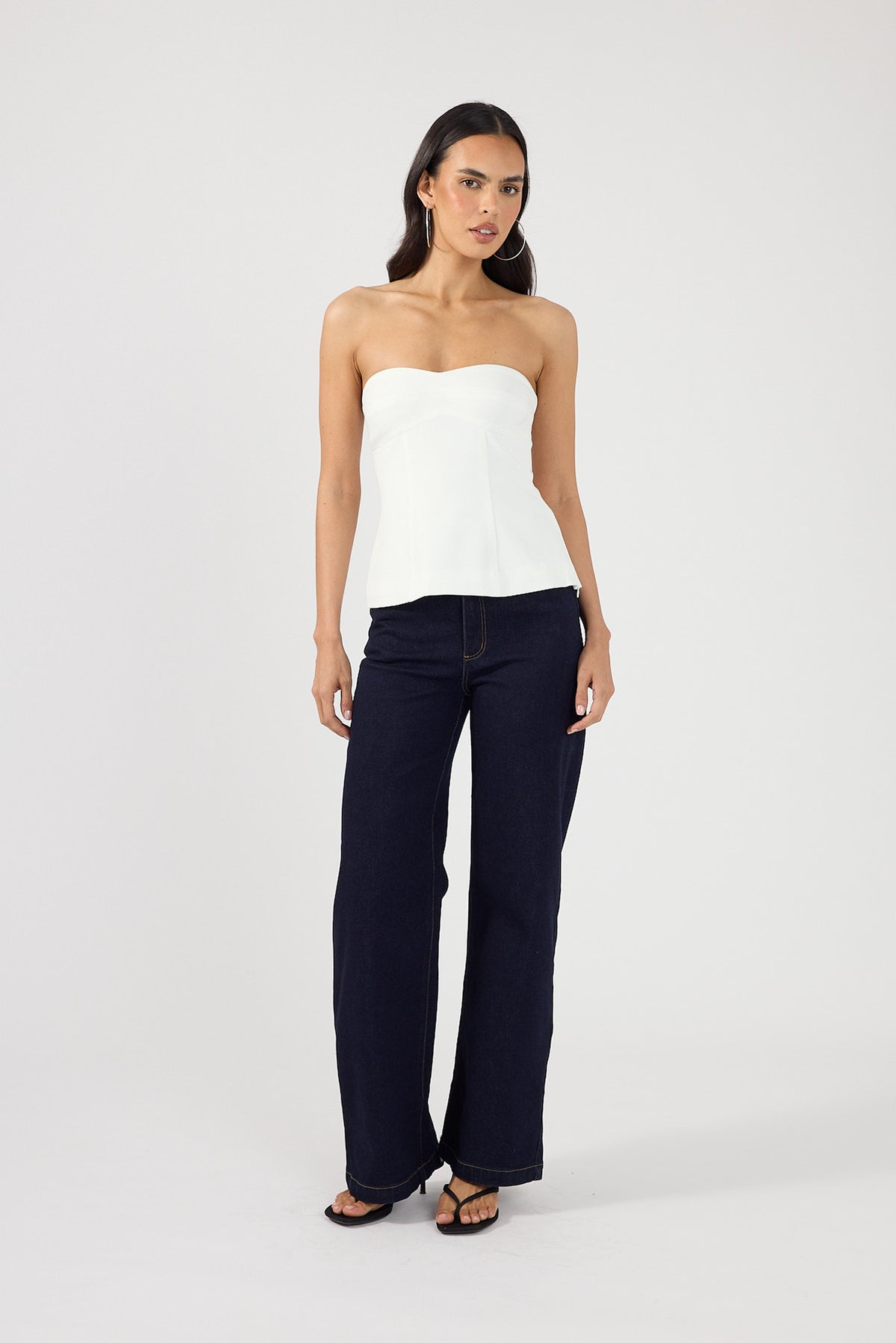 Perfect Stranger Tala Strapless Suiting Top White