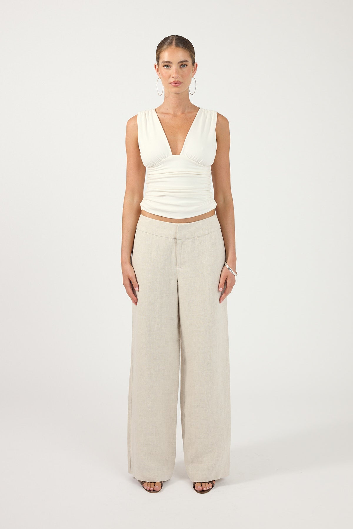 Perfect Stranger Ainzley Gathered Top White