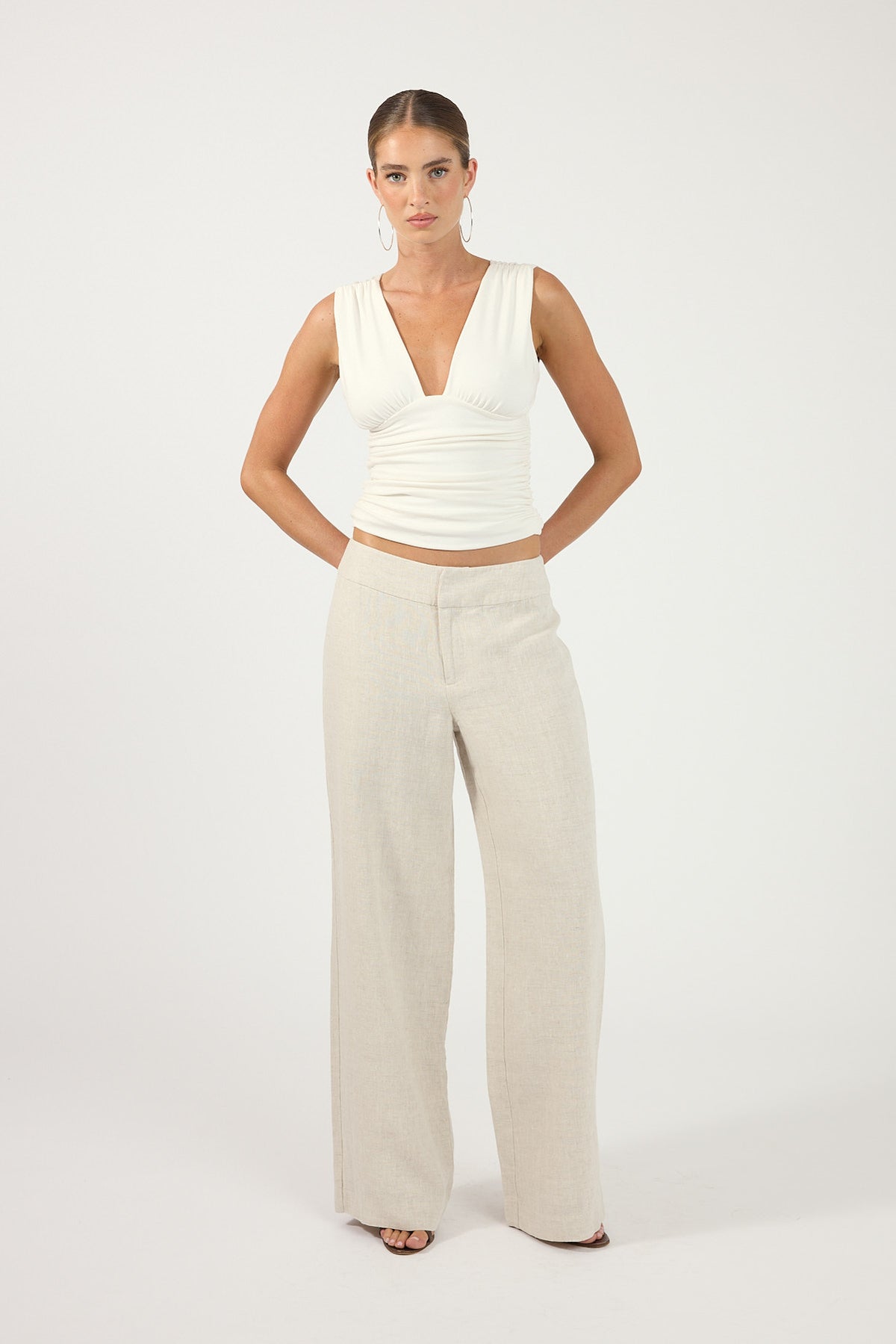 Perfect Stranger Ainzley Gathered Top White