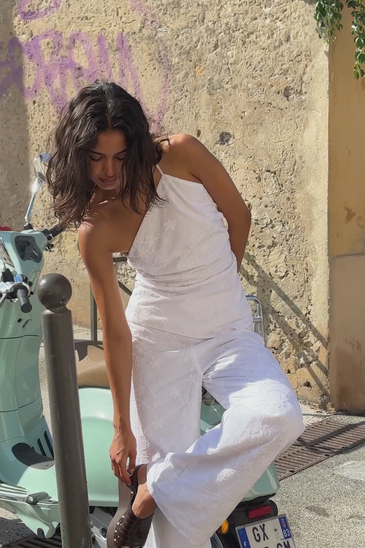 Perfect Stranger Pascal Jacquard Asymmetrical Top White